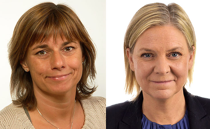 Isabella Lövin och Magdalena Andersson.